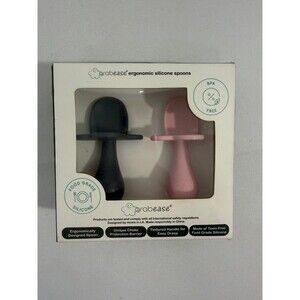 Grab Ease Spoon - Silicone Spoons 2-Pack - Soft Utensils Easy-Grip NEW
